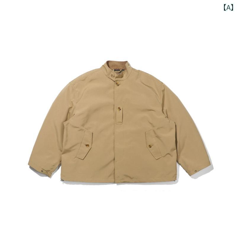メンズ コート ハリントンジャケット 取り外し可能 2点セット 綿服 秋冬 保暖 復古 風合い ゆったり ワイドシルエット シングルブレスト 綿100% ポリエステル裏地 厚手 暖かみ カーキ ブラック コットンアウター ダウンジャケット 防寒 ストリー