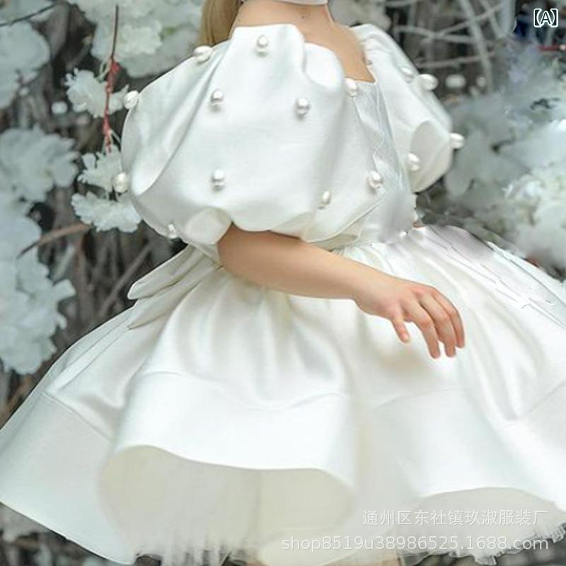 女の子 子供 礼服 プリンセスドレス 蓬蓬スカート 女児用 花嫁付属品 演出服 ホスト服 走秀ドレス 白色 天藍色 ピンク 紫 豆沙色 ブラック 深緑 ライトグリーン ロイヤルブルー カーキ 麻素材 粘膠繊維 80% フレアシルエット プリンセス要素 韓