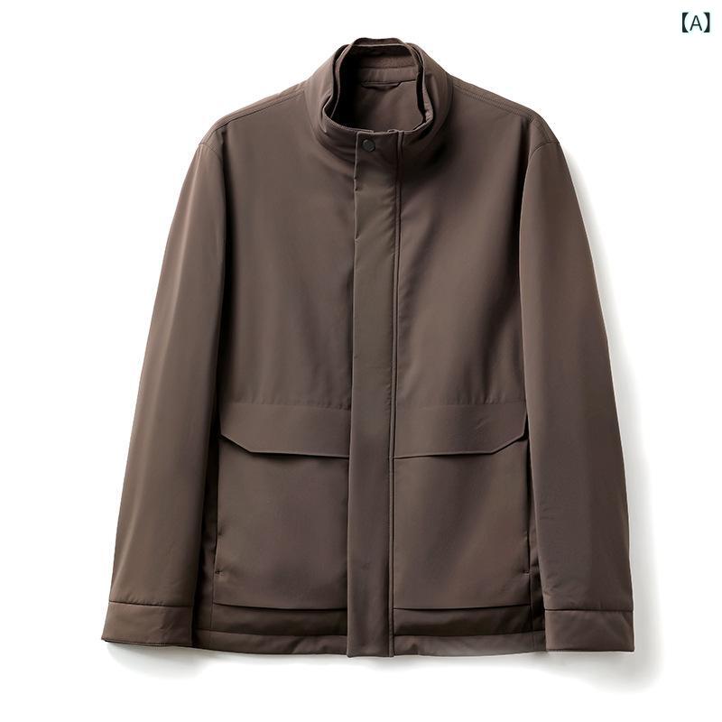 メンズ コート ジャケット 綿服 厚手 冬用 通勤 普段使い 青年向け 綿100 混紡素材 立領 ラ chain 開衫 ワイドシルエット 純色 立体ポケット 直下? 紐扣 装飾 松露ブラウン ネイビー 暖か 軽量