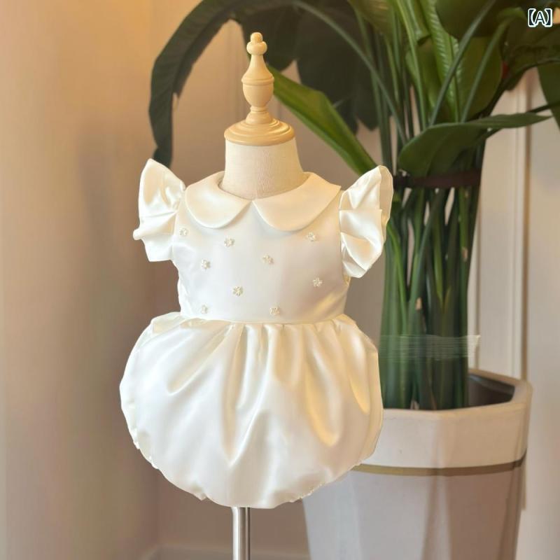 ベビー 女の子 礼服 トップス スカート セット 公主風 かわいい フリル 袖 夏 春夏 接触冷感 化繊混紡 軽量 通気性 伸縮性 春秋 秋冬 通年 80cm 90cm 100cm 110cm 誕生日 百日宴 満月 抓周 普段使い 部屋着 ギフト