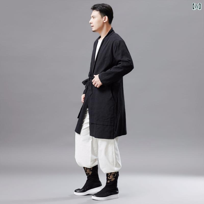 トップス メンズ 骨盤帯衣 Vのど首 盤扣 中国風 返り咲き 麻 ?麻 うつり変わり 黒いこと 米国海軍 ベージュ 心地好い 普段使い走り 軽さ 通年 民族 流行り物 メンズファッション-トップス