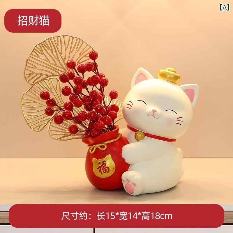 猫 置物 かわいい 桜柄 招き猫 樹脂製 インテリア 飾り リビング 玄関 寝室 デスク 飾り 通年使用 コンパクト 置き型 開運 アイテム ファミリー ギフト