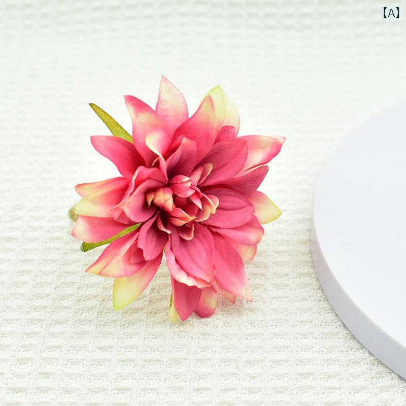 花飾り ナプキンリング リアル 天竺 造花 ヘア 花輪 クラフト 手作り風 インテリア ウェディング 装飾 テーブル 色釉加工 ホテル ディスプレイ|naruki