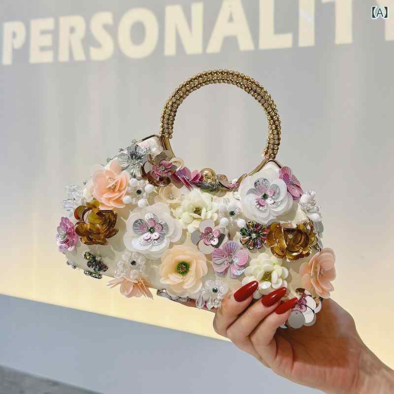 パーティーバッグ 女性用 かわいい 花柄 楕円形 ハンドバッグ ミニアイテム ショルダーバッグ ハンドヘルドバッグ 硬め リッチ感 鎖栓開閉 ポリエステル製 日常使い 通勤 通学 デート 夏 春夏 秋冬 丸型リング フルーツキャンディカラー ジェリーバッ
