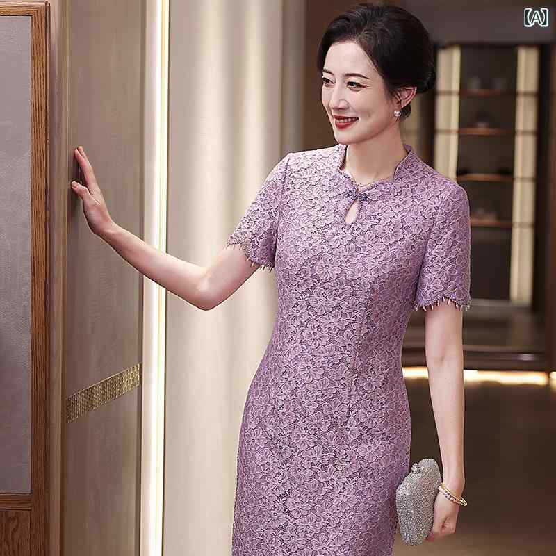 衣裳 レディース 夏 礼服 紫色 杏色 スピード競技 編み物 ポリエステル 当たること冷感 短袖 フラウンス袖 短か目 包臀 ご機嫌酉の方角 うつり変わり 上品さ 奥ゆかしい 通い 普段使い走り 華燭の典 ご雑作 軽さ 通気性 伸縮性 ビッグ影ぼうし