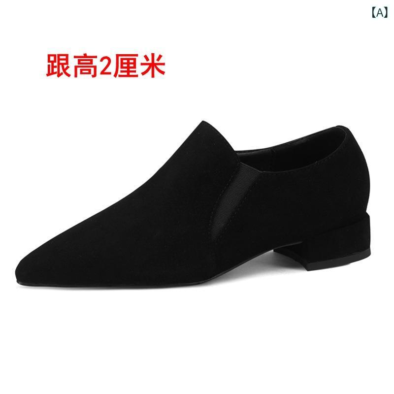 パンプス レディース 中口 シングルシューズ シューズ 磨砂革 中踵 太踵 ポインテッドトゥ 高跟靴 自然的色つや 黒いこと 赤銅色 通い 御勤め用 普段使い走り 純色 分かりやすい 低・悉 ひと肌 超衣料繊維内里 予防医学底 ねばり着く処方箋 3-6珊踵 日常