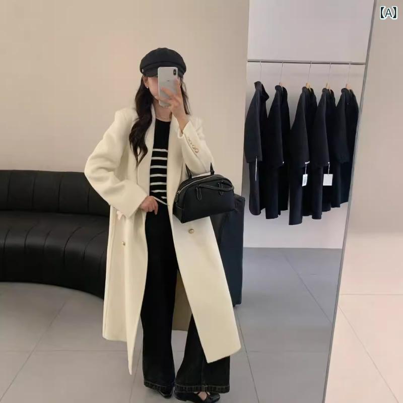 レディース 厚地の外套 ダブル乳ぶさ ロング丈 絨毛 ダブル人間の顔 真っただ中厚 通い風 精神状態 西装領 パッド肩肉 免?工業 長袖 3D立体柄 米色 浅緑 香草黄 堅果殻赤銅色 濃灰色黒いこと 秋冬