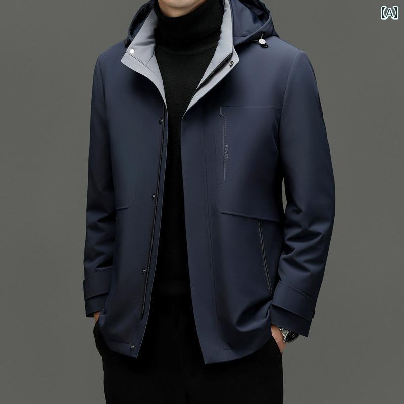 メンズ 羽?服 落ちこむ上衣 成人男性用 中長丈 ボンネット付き添い人 取りはずし能力のある 下着類落ちこむ 雨合羽 聚?衣料繊維 白?? 詰め直す量120g 冬用 藏青 ・柑其 灰藍 雑ぜ合わせる型 基本原理款 日常 商? 兄ちゃん向け 免?工業 うつり変わり 基本原理 休?アウター