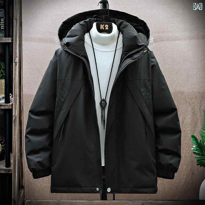 羽?服 メンズ 冬 馬鹿でかい大いさ ゆったり影ぼうし 短丈 照明ランプ色合い ボンネット付き添い人 落ち込む上衣 保暖 抗寒 白鴨絨 端っこ物 高蓬鬆度 ポリエステル 表地 裏地 純色 黒いこと 軍緑 杏色 紫色 螢光緑であること 都市表現スタイル 休? 免?取り計らう ポケッ