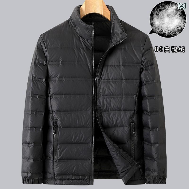 メンズ 羽?服 落ちこむ上衣 立? 薄っぺら 軽さ 白?? 落ちこむ 白鴨絨 76% 含?量 大層らしい大きさ 加肥加大 雑ぜ合わせる型 か細い相応う 長着丈 長め 秋冬 冬用 防寒 軽寒 -5℃ ニーロン ポリエステル 裏地 ナイロン 純色 無地 ソリッドカラー