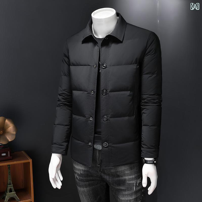 ダウンジャケット メンズ 青少年 男性用 修身 厚手 羽?服 ダウンコート トップス 上着 運動スタイル 軽寒対応 薄手 加長款 スタンドカラー ブラック 白?? 灯芯? 丙? 伸縮性 吸湿速乾 秋冬 防寒 軽量 通勤 普段使い アウトドア｜naruki