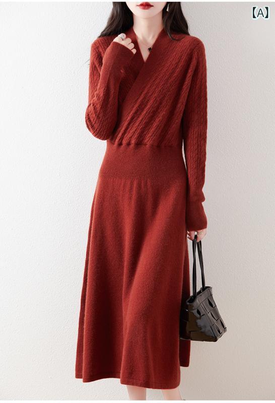 衣装 レディース 毛糸 編み物 ロング A生産ライン 膝下丈 Vのど首 長袖 純色 酉の方角目じるし 締め付ける うつり変わり 立体柄 秋冬 通い用 精神状態 奥ゆかしい 生あたたかい 伸縮性 御機嫌ゲージ 赤銅色系 黒いこと 薄墨色 パープル 青色