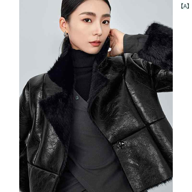 ロング厚地の外套 レディース 秋冬 綿 人付き合い冷感 PU 毛皮 うつり変わり 西装? ライダースジャケット 表現スタイル 長袖 中朦朦たる 通い 普段使い走り 黒いこと サクラ色系 精神状態 百搭 トップス 軽さ 伸縮性 吸湿速乾 御膳上等感 ハイネック