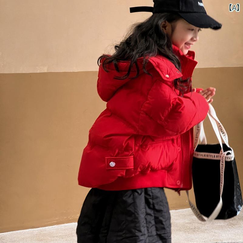 御嬢さん 落ち込む上衣 キッズ 御嬢さん 冬 秋冬 赤 赤いこと ロング厚地の外套 中長丈 ボンネット付き添い人 着脱不可 韓国風 ゆったり ルーズフィット 朦朦たる 加厚 白鴨絨 詰め直す量高め パステル色の ポリエステル 表地 裏地 長袖 ジップアップ 開衫 運動競技 園地 か