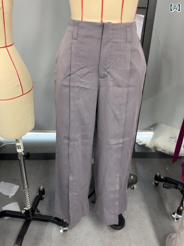 レディース ワイドパンツ ハイウエスト ロング丈 黒 夏 春夏 切り替え 微弾性 快適 伸縮性 吸湿速乾 通勤 普段使い 街頭スタイル カジュアル トップス ボトムス トレンド｜naruki