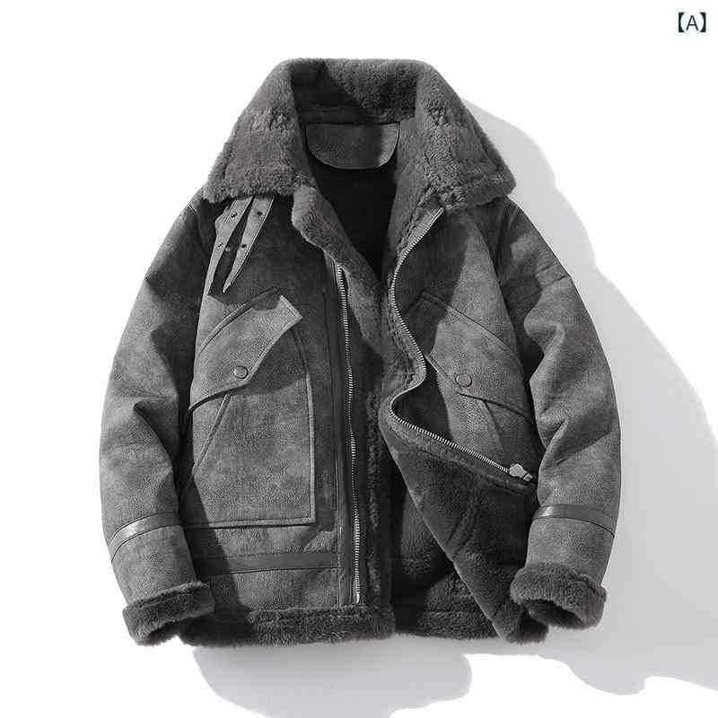 ジャケット メンズ 秋冬 裏起毛 厚手 保暖 防寒 アウター PUレザー フェイクレザー ゆったり カジュアル 大きいサイズ スタンドカラー ジッパー ポケット｜naruki