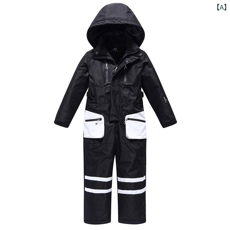 滑雪服 キッズ ジュニア つなぎ 防水 防風 撥水 透湿 防寒 暖かい 蛍光色 スノーボード ウェア 男の子 女の子 アウトドア スキーウェア｜naruki