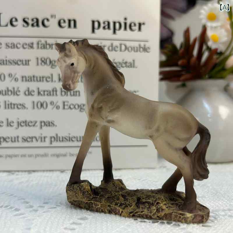 置物 馬 リアル 十二支 樹脂 工芸品 おしゃれ 卓上 デコレーション 飾り物 ミニ オブジェ 北欧 モダン 玄関 リビング インテリア アート 雑貨|naruki