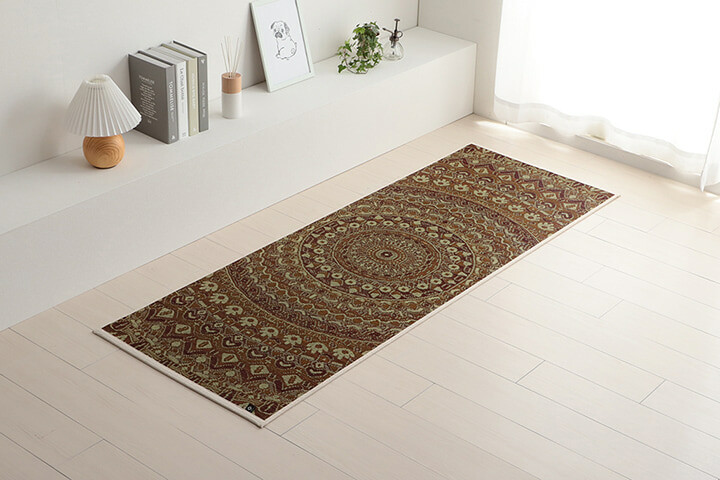 ヨガマット　ヨガ yoga 癒しマット 国産 おすすめ い草 畳 ヨガ yoga 癒し 『mandala』 約66×185cm (日本製 い草マット い草ラグ ヨガマット 畳ヨガ 抗菌 防臭 ござ 茣蓙 い草マット インストラクター ヨガ教室 柔軟 体操 運動 和風)
