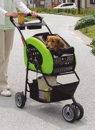 楽天市場】4WAYペットカート アイリスオーヤマ グリーン・ピンク