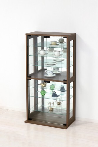 コレクションケース（ウォールナット）（27062）（コレクションラック コレクションボード ガラス ショーケース 棚 ラック ガラス ケース フィギュア ケース ミラー 見せる） 26,499円