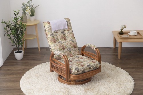 楽天市場】【お得クーポン配布中】リクライニング籐回転椅子(ロー