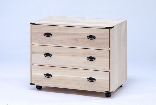 キャスター付き桐タンス 　幅75cm3段タイプ（TAN-166-75-3） （収納家具,チェスト,キャビネット,箪笥,リビング収納家具 桐衣装箱 衣装ケース 桐ケース 押入れ収納 桐収納ケース 衣類収納 和風 桐箱 着物収納 桐タンス 押し入れ収納 和室）｜ナルキ屋