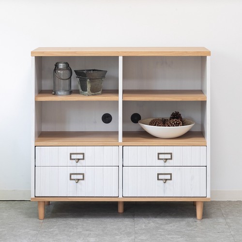 素朴で可愛いフレンチカントリー調シリーズ◆90キャビネット　コロネ（家具 ファニチャー リビング チェスト キャビネット リビングボード サイドボード 棚 新生活 おしゃれ）