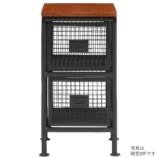 無骨でかっこいいスチールチェスト ＜ienowa/縦型2杯引出チェスト　SFC＞(マルチラック 収納ラック スツールチェスト アイアンチェスト おしゃれ インダストリアル ブルックリン ヴィンテージ リビングボード サイドボード ローチェスト 大容量 整理ダンス 整理たんす 引出)｜ナルキ屋