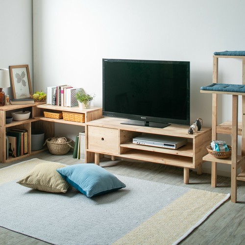 天然木をふんだんに使ったナチュラルシリーズ ＜組立家具/NATURAL SIGNATURE　TVボード＞114TVボード（TV台 AVボード テレビボード リビング収納家具 テレビ台 パソコン台 AV台 収納 DVD収納 木製 おしゃれ かわいい アンティーク フレンチカントリー 収納棚）｜ナルキ屋 16,352円