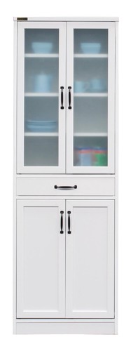 お部屋が広く見えるWH家具シリーズ ＜組立家具/60食器棚　ユリアンII＞（キッチンラック 食器棚 キッチン収納 レンジ台 木製 木目 キッチンボード ディスプレイラック 見せる収納 食器・調味料収納 北欧 おしゃれ カントリー シンプル）