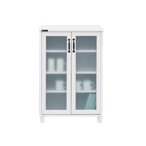 お部屋が広く見えるWH家具シリーズ <組立家具/60キャビネット ユリアンII>(キッチンラック 食器棚 キッチン収納 レンジ台 木製 木目 キッチンボード ディスプレイラック 見せる収納 食器・調味料収納 北欧 おしゃれ カントリー シンプル)|ナルキ屋