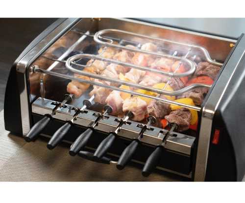 簡単調理　自動回転グリル＆ホットプレート　SC-T666 (日本製 焼き鳥 焼肉 グリルプレート ミニ 卓上ホットプレート グリルホットプレート 卓上 小型 小さい ミニサイズ おしゃれ 一人用 2人用 キッチン おしゃれ パーティー お祝い)