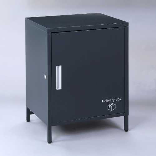 スチール製脚付き宅配ボックス (宅配ボックス ストッカー ボックス 収納 整理整頓 個人宅 宅配BOX 置き配ボックス 郵便受け 配達ボックス 宅配便 屋外 玄関 宅配 郵便 荷物 不在 再配達 シンプル 鍵付き)|ナルキ屋