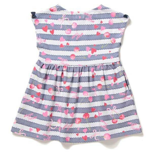 楽天市場 メゾピアノ Mezzo Piano チェリー ハートボーダー切り替えワンピース Narumiya Online ナルミヤ