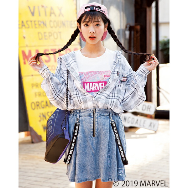 楽天市場 ブルークロスガールズ Blue Cross Girls バックグラフィックフードつきチェックシャツパーカー Narumiya Online ナルミヤ