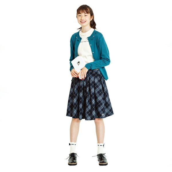 ブランドショッパー付き】 ポンポネット ジュニア ブルー チェック ...