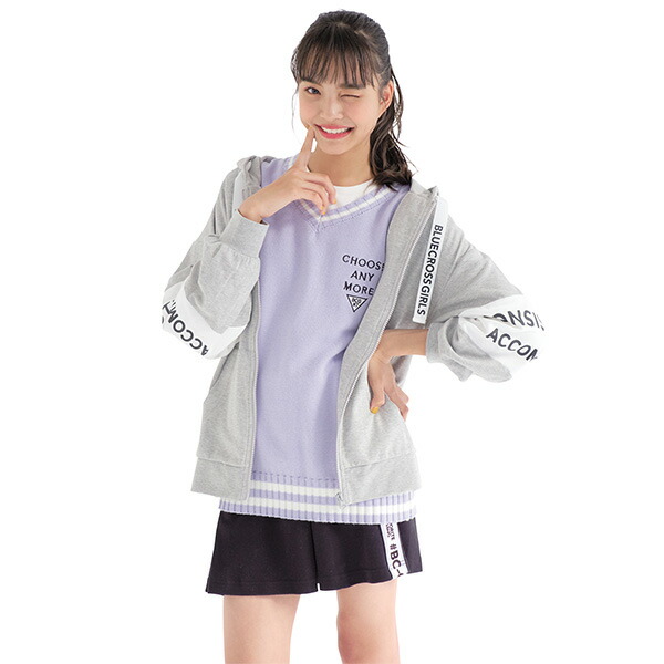 楽天市場 ブルークロスガールズ Blue Cross Girls 袖配色ジップパーカー Narumiya Online ナルミヤ