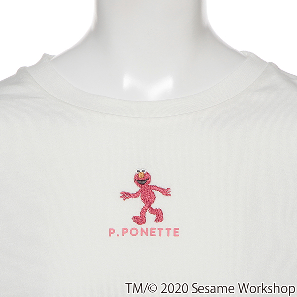 楽天市場 ポンポネットジュニア Pom Ponette Junior Sesame Street キャラクター刺しゅうバックデザインtシャツ O 50 Outlet Narumiya Online ナルミヤ