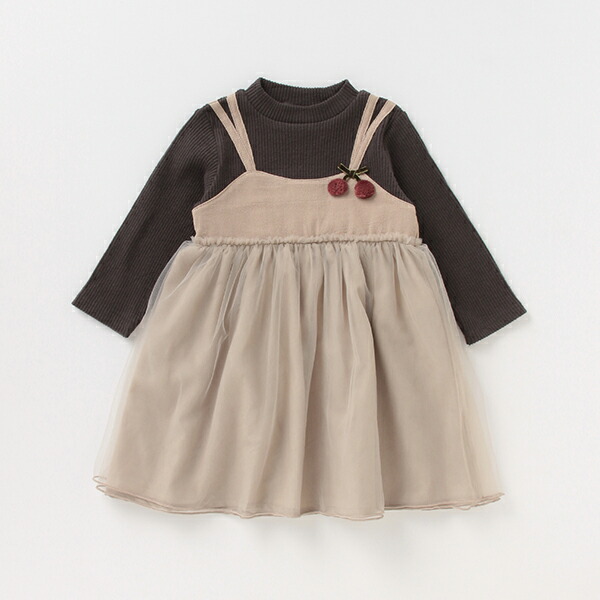 楽天市場 プティマイン Petit Main チェリーつきチュールキャミドッキングワンピース Narumiya Online ナルミヤ