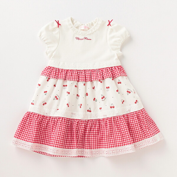 楽天市場 メゾピアノ Mezzo Piano ギンガムティアードドッキング風ワンピース Narumiya Online ナルミヤ