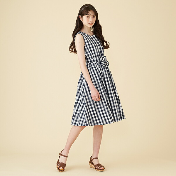 ワンピース 全商品オープニング価格 特別価格 ポンポネットジュニア Pom Ponette Junior ウエストリボンノースリーブワンピース Shoxruxtj Com
