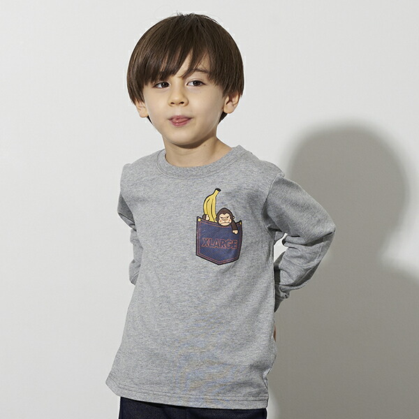 最先端 xlarge kids 衿ロゴ長袖tシャツ 90cm 新品 ロンT o1saude.com.br