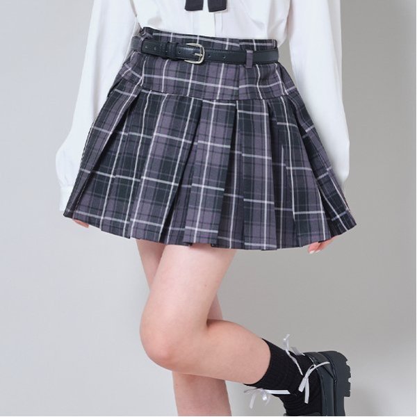 楽天市場】バイ ラビット(by LOVEiT)ベルトつきプリーツスカート