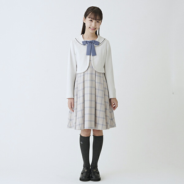 メゾピアノジュニア　ジャケット、スカート　リボン　セットアップ　卒服　ネイビー mezzo piano Junior メゾピアノジュニア(mezzo junior)バイ