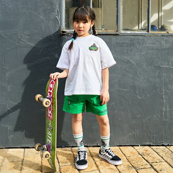 新品未使用 130cm エクストララージキッズ配色ロゴ半袖T+ショートパンツ XLARGE KIDS エクストララージ キッズ 配色ロゴ半袖T+ショート