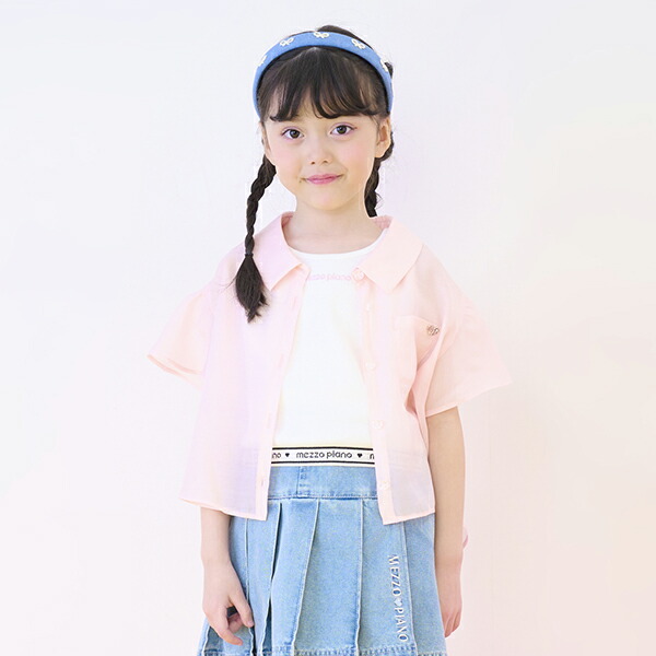 楽天市場】メゾピアノ(mezzo piano)シアーシャツ＆ロゴリブタンク