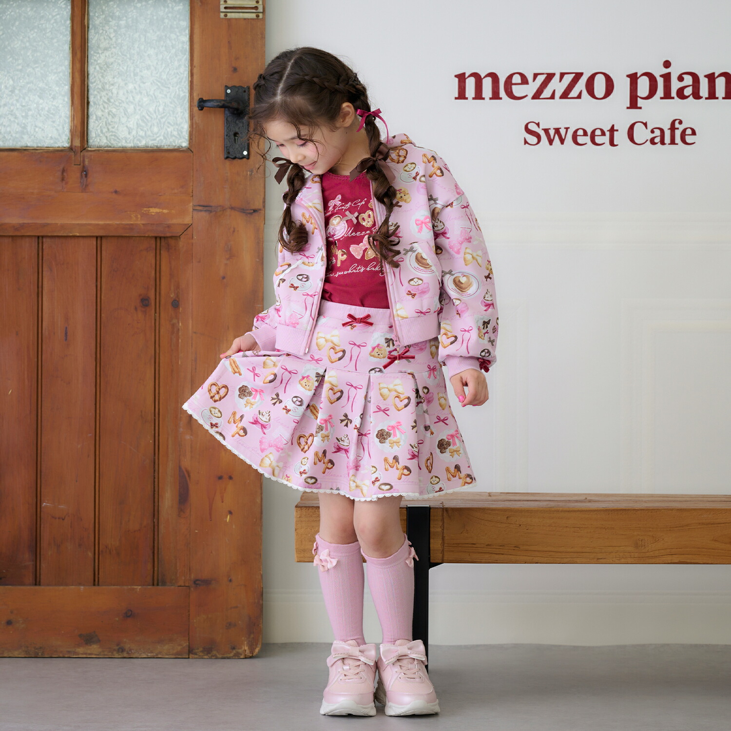 楽天市場】メゾピアノ(mezzo piano)カフェ柄 キャミワンピース