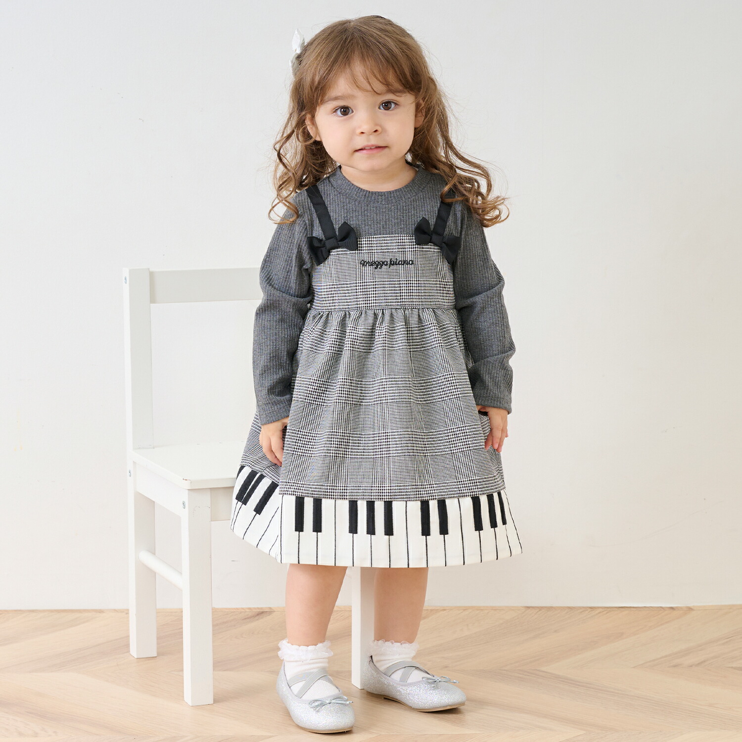 新品未使用タグ付き♡メゾピアノ♡さくらんぼギンガムジャンスカワンピース100 出産祝い