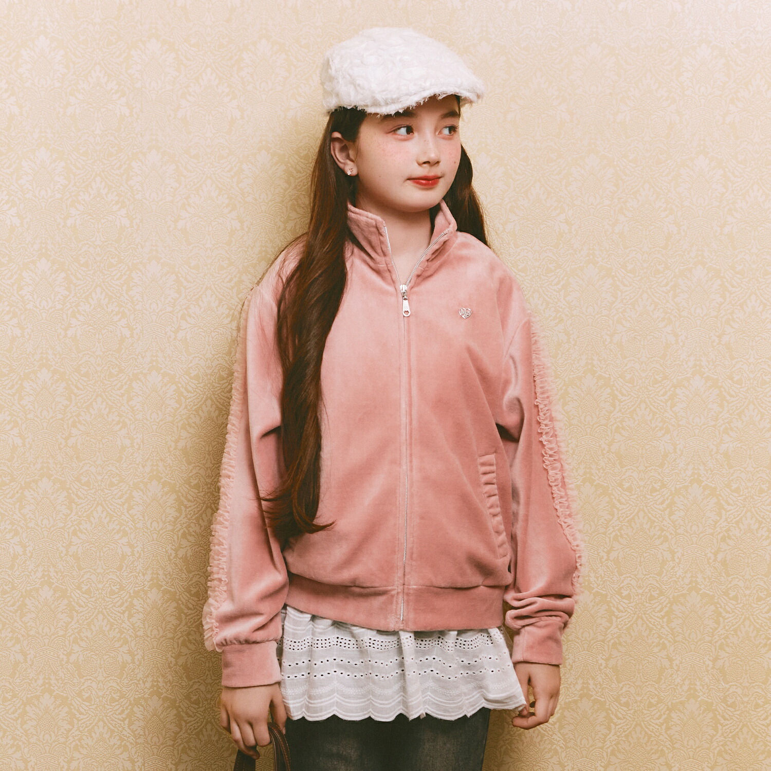 楽天市場】メゾピアノ(mezzo piano)リボンつきペプラムスタンドカラー